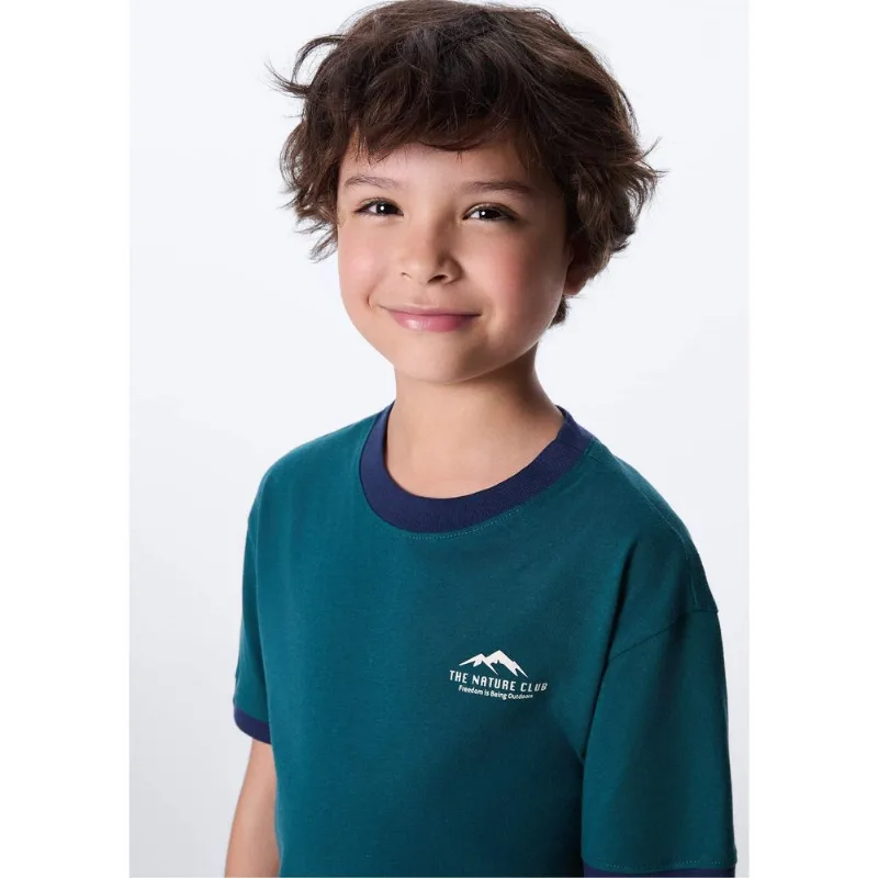 Camiseta Infantil Menino Oversized Estampa Em Silk - Verde 014