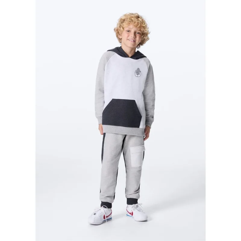 Calça Infantil Menino Jogger Com Bolso Cargo - Cinza 008