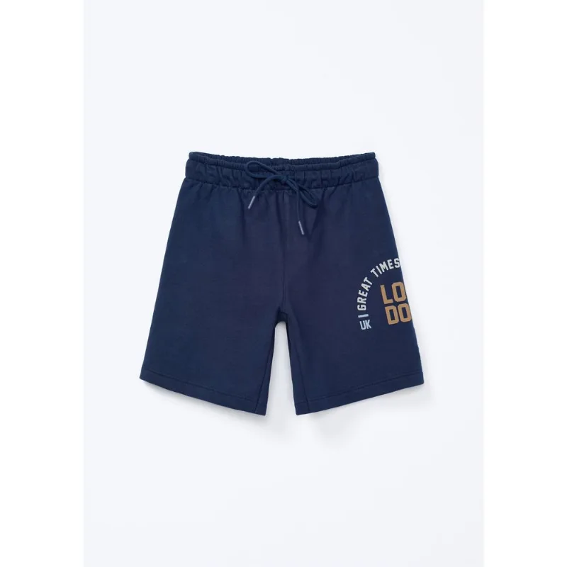 Bermuda Infantil Menino Reta Estampada - Azul 005