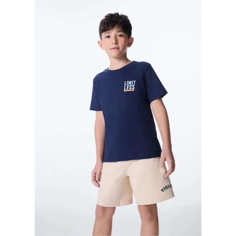 Bermuda Infantil Menino Reta Estampada - Nude 005