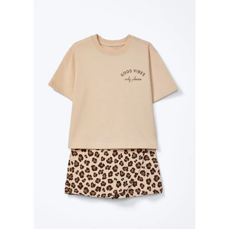 Conjunto Curto Infantil Menina - Bege 010