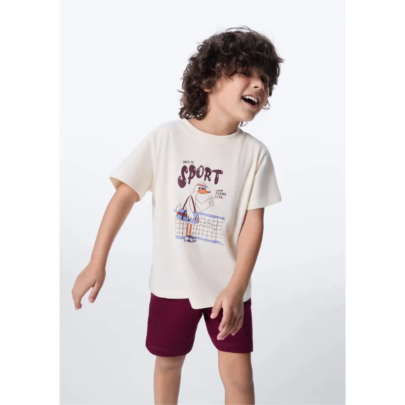 Conjunto Curto Infantil Menino Toddler - Off white 004