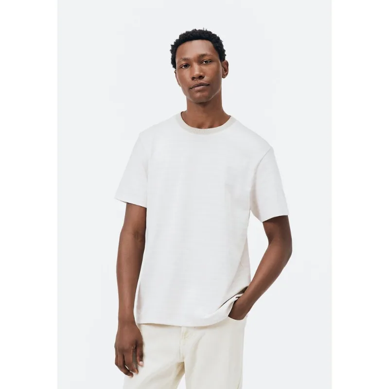 Camiseta Masculina Comfort Com Listras Claras - Off white XG