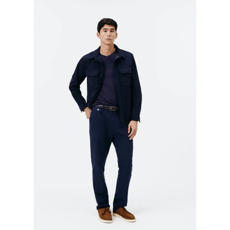 Calça Masculina Reta Chino Texturizada - Azul 042