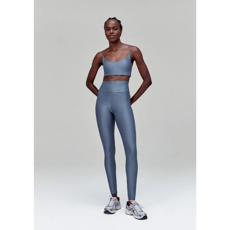 Calça Legging Esportiva Brilho Com Proteção UV 50+ - Azul M