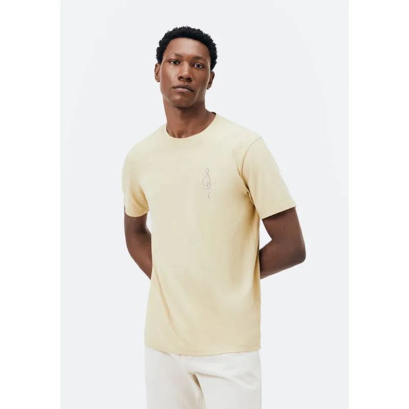 Camiseta Masculina Manga Curta Com Estampa - Amarelo G