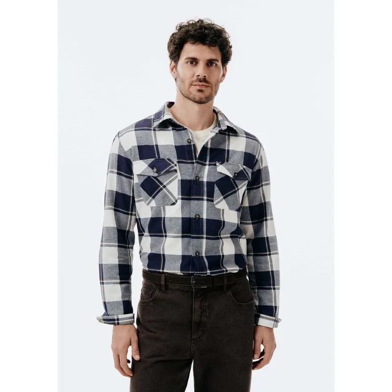 Camisa Masculina Comfort Xadrez Flanelada - Azul G