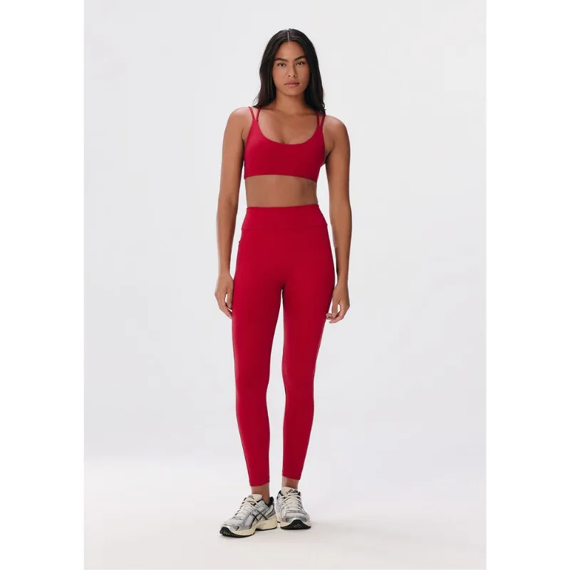 Calça Legging Básica Esportiva Proteção UV - Vermelho M