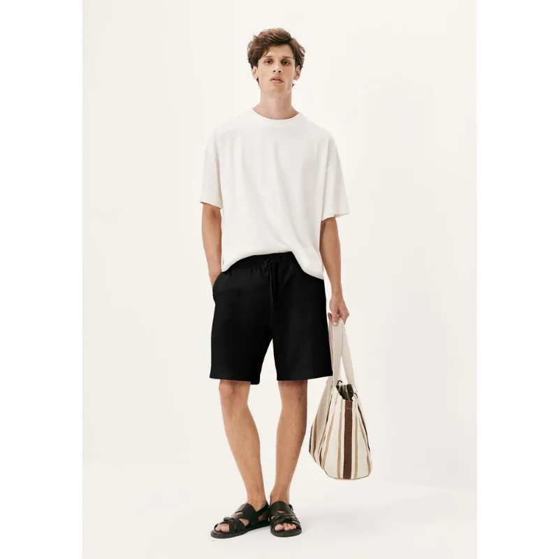 Bermuda Masculina Reta Em Moletom - Preto XG