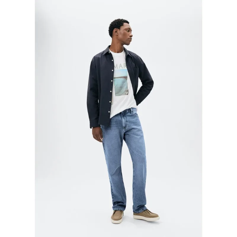 Calça Masculina Reta em Jeans - Azul 040