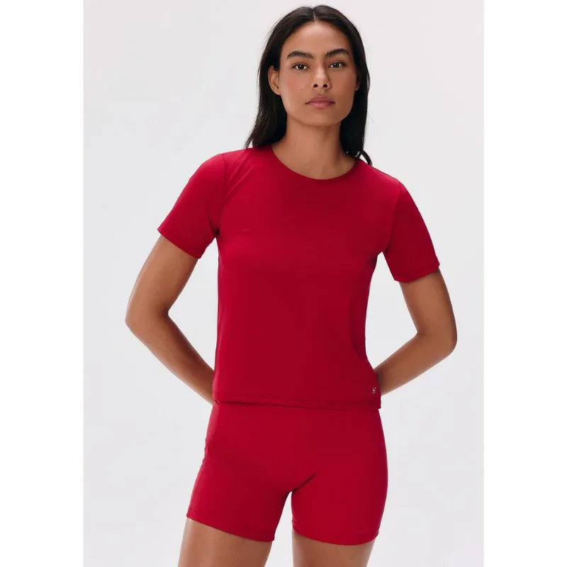 Camiseta Esportiva Feminina Proteção UV - Vermelho XG