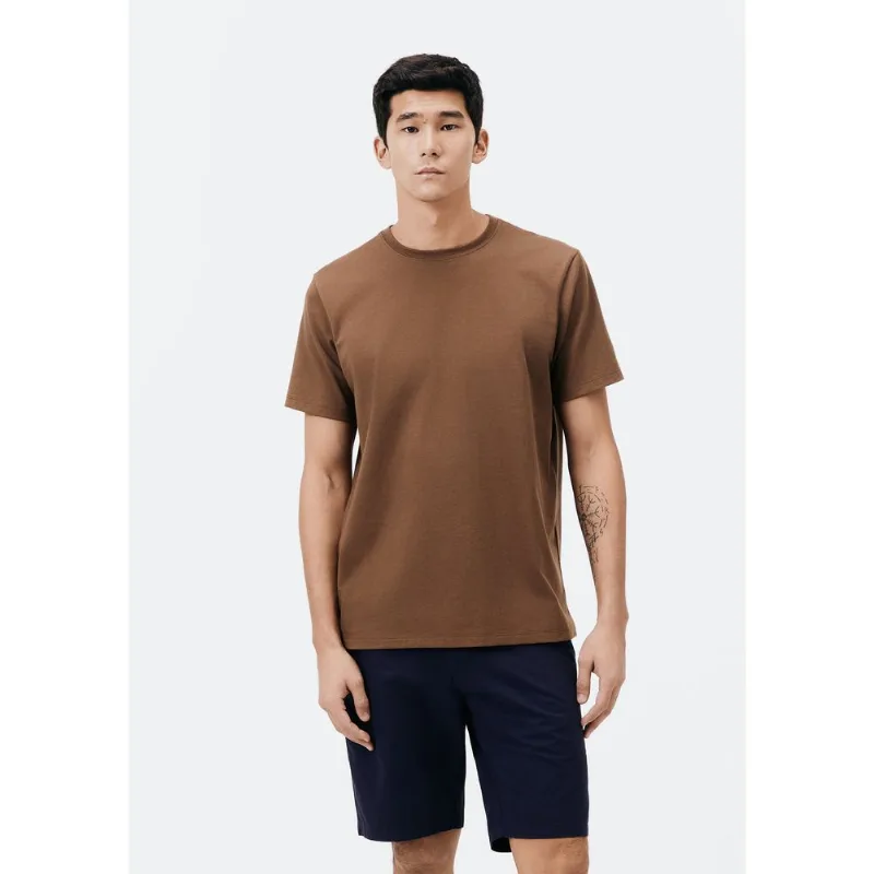 Camiseta Básica Masculina Super Cotton Comfort - Marrom XG