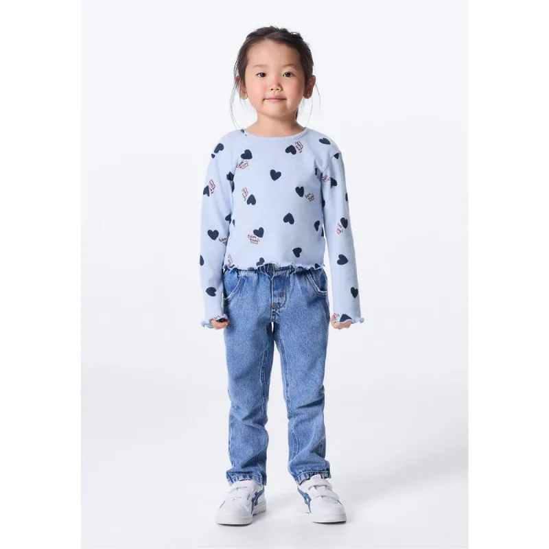 Calça Infantil Menina Paper Bag Jeans - Azul 003