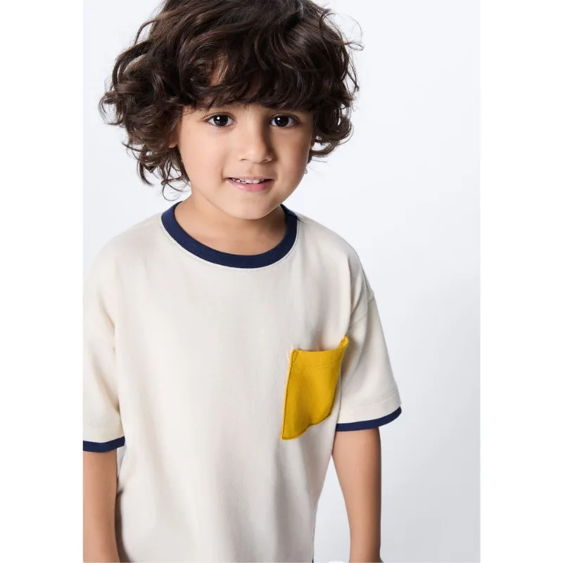 Camiseta Infantil Menino Decote Redondo - Creme 002