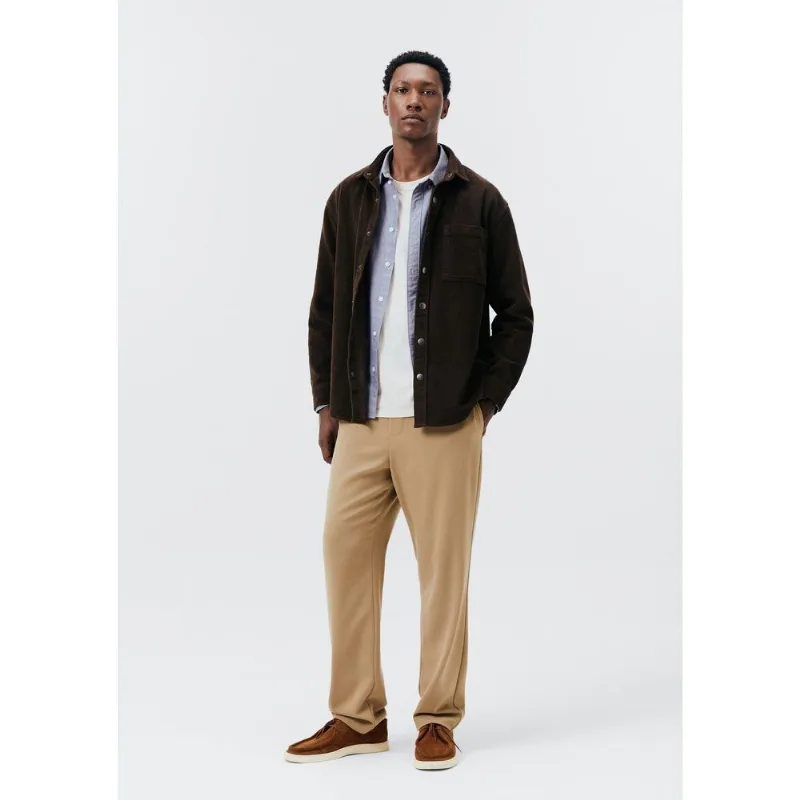 Calça Masculina Reta com Cós Elástico - Caqui G