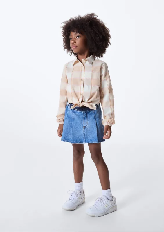 Shorts Saia Infantil Jeans Lavagem Média - Azul - Hering Kids - Shorts