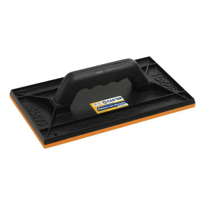2x Desempenadeira Plástica Pvc 15x26cm Com Borracha - Castor