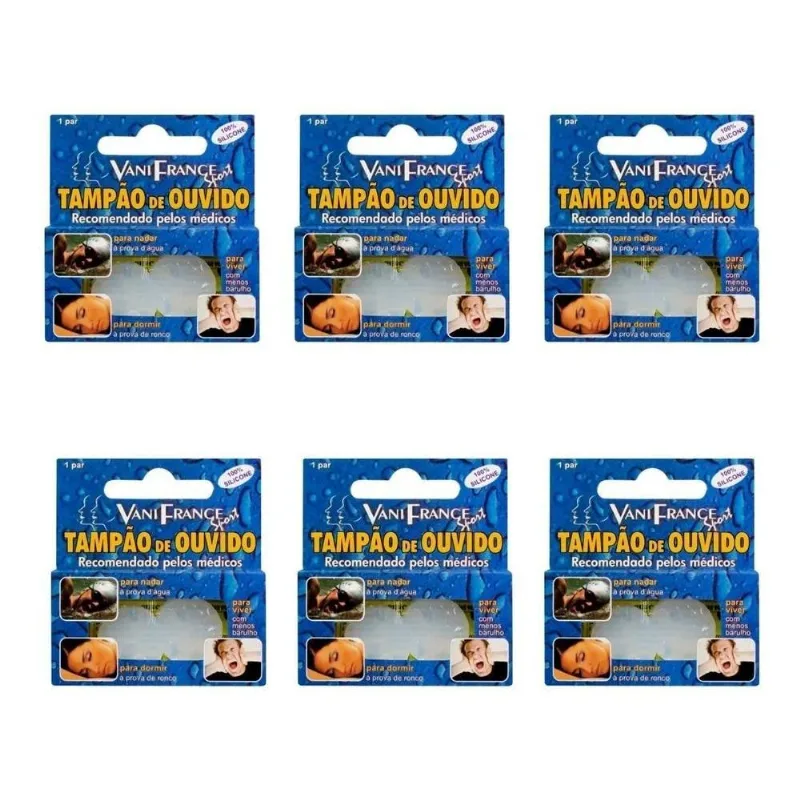 3x Protetor De Ouvido Silicone 6 Pares Natação Barulho Dormi