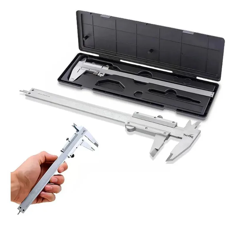 10x Paquimetro Manual Universal Analogico 150mm Aço Inox Es