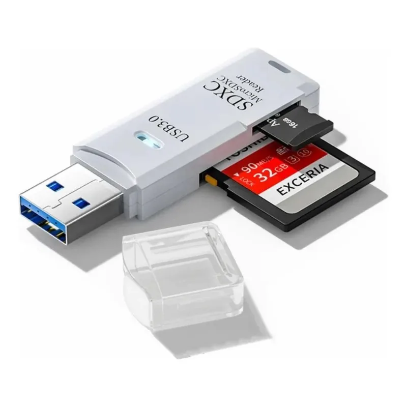 Leitor De Cartão Sd Usb 3.0 Dual Slot 2 Em 1 Tf/sd Micro Sd
