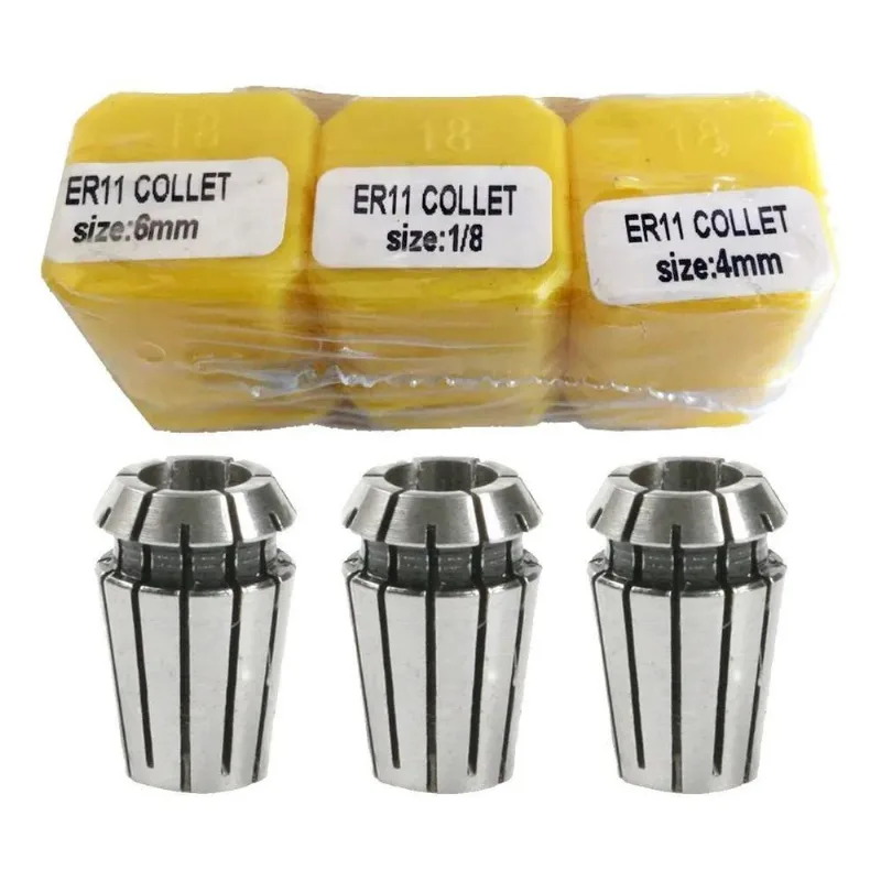 10x Kit 3 Pinças Er11 3,175, 4 E 6mm Para Router Cnc Spindle