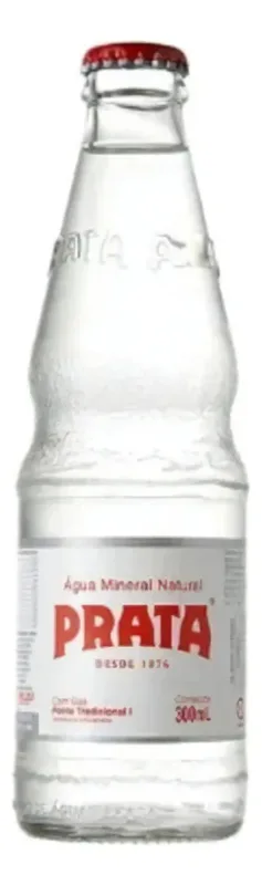 5x Água Mineral Prata Fonte Com Gás Garrafa 300 Ml - Não Informado - Bebidas
