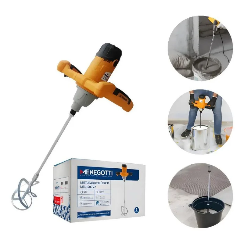 10x Misturador Menegotti 1200w Elétrico Para Argamassa Tinta