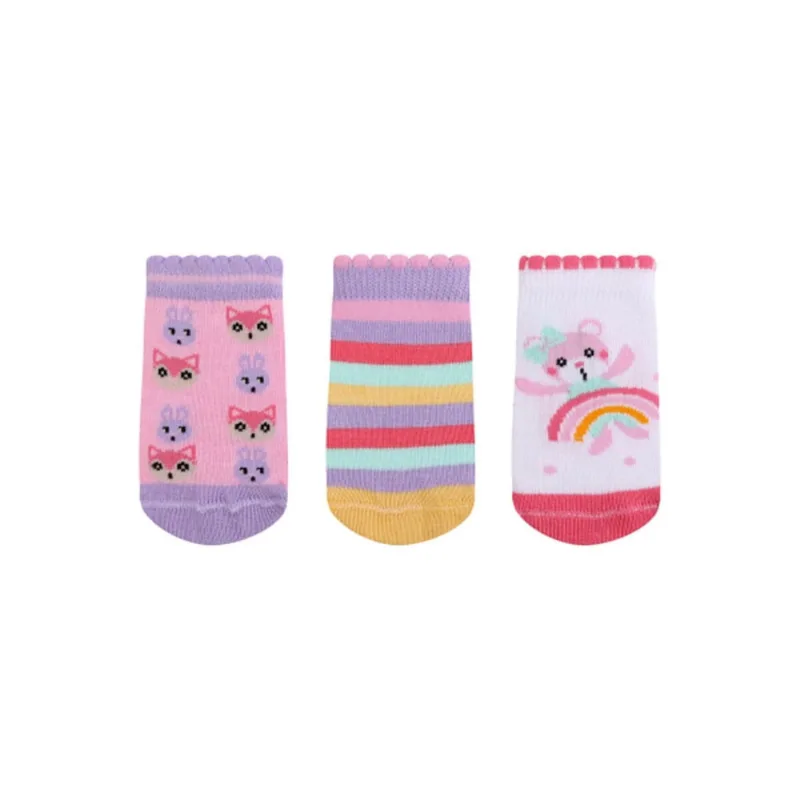Kit 3 Pares de Meias Bebê Cano Curto Trifil 1011