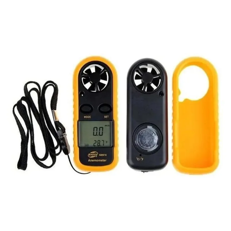 3x Anemômetro Digital Medidor Velocidade Vento Ar E Termomet
