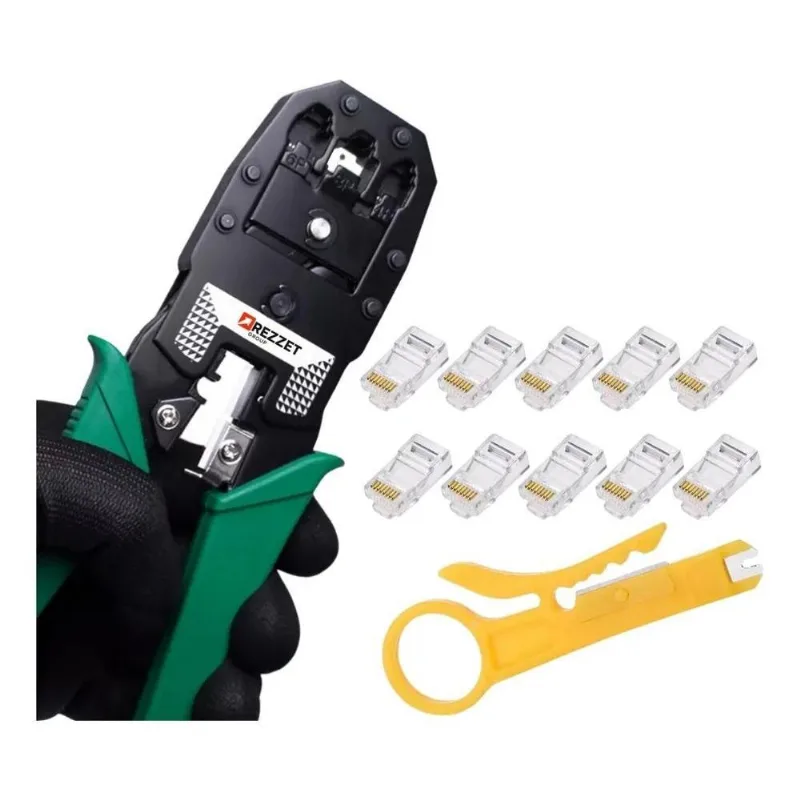 2x Alicate Crimpar Rj45 Rj11 Crimpador Cabo Rede + Desencapa