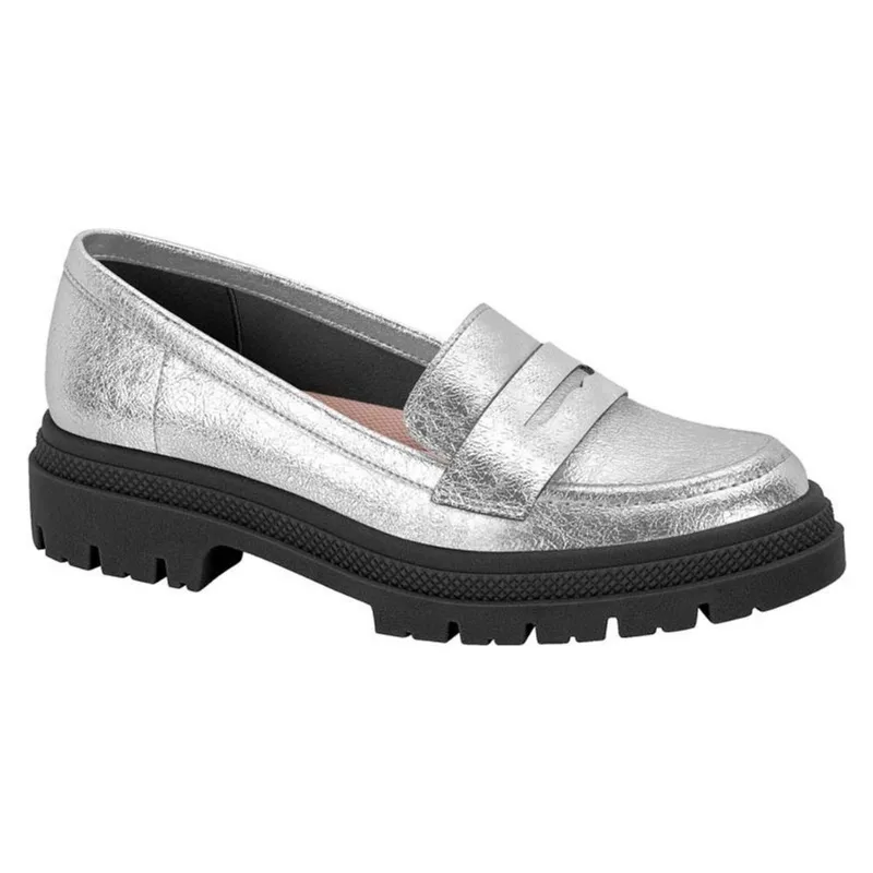 Mocassim Loafer Feminina Moleca Metalizado Original 5775105