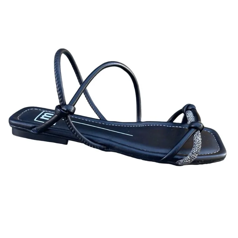 Sandália Rasteira Feminina Moleca Napa 5462.130 preto