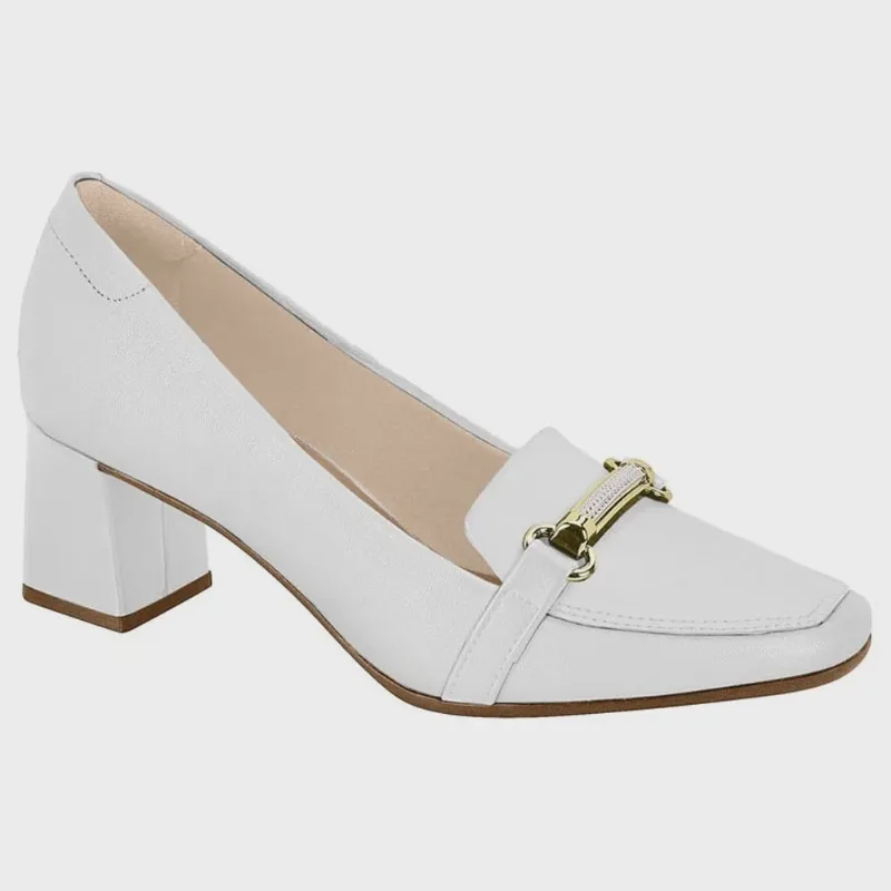 Sapato Feminino Salto Bloco Branco Beira Rio 4314.104