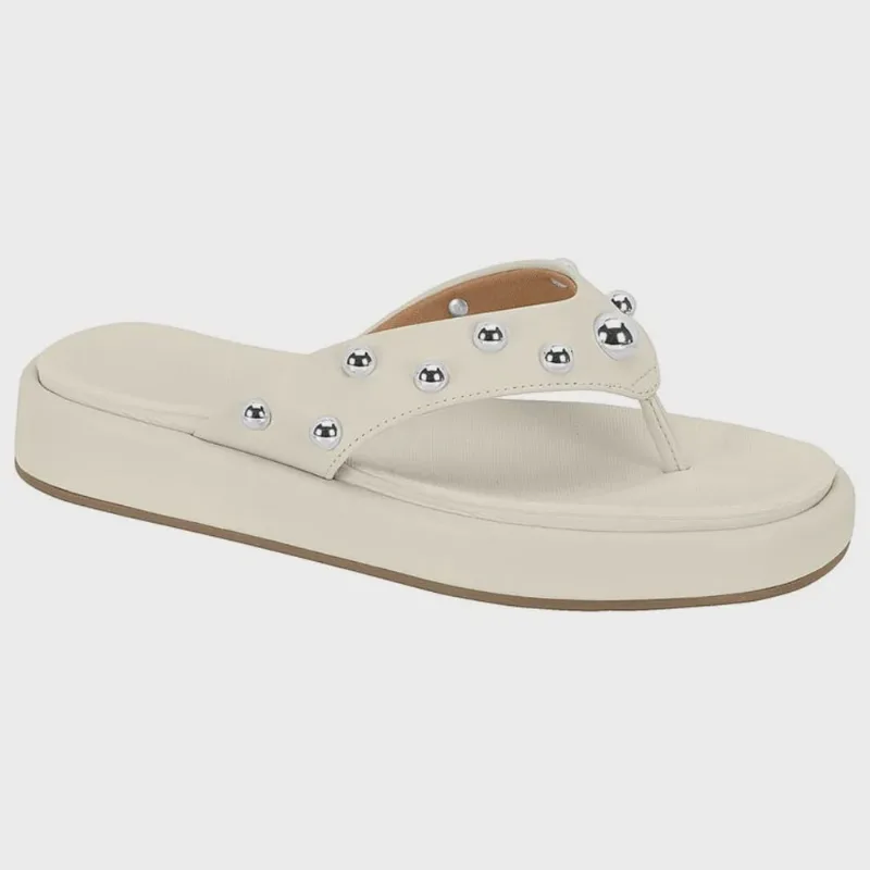 Chinelo Feminino Flatform Pelica Branco Off Vizzano 6506.106