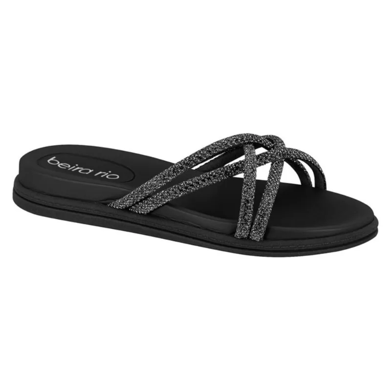 Chinelo Papete Rasteira Tiras Strass Beira Rio 8488.116
