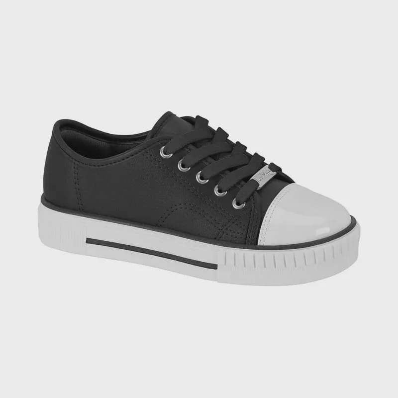 Tênis Infantil Casual Napa Preto Branco Molekinha 2565.100