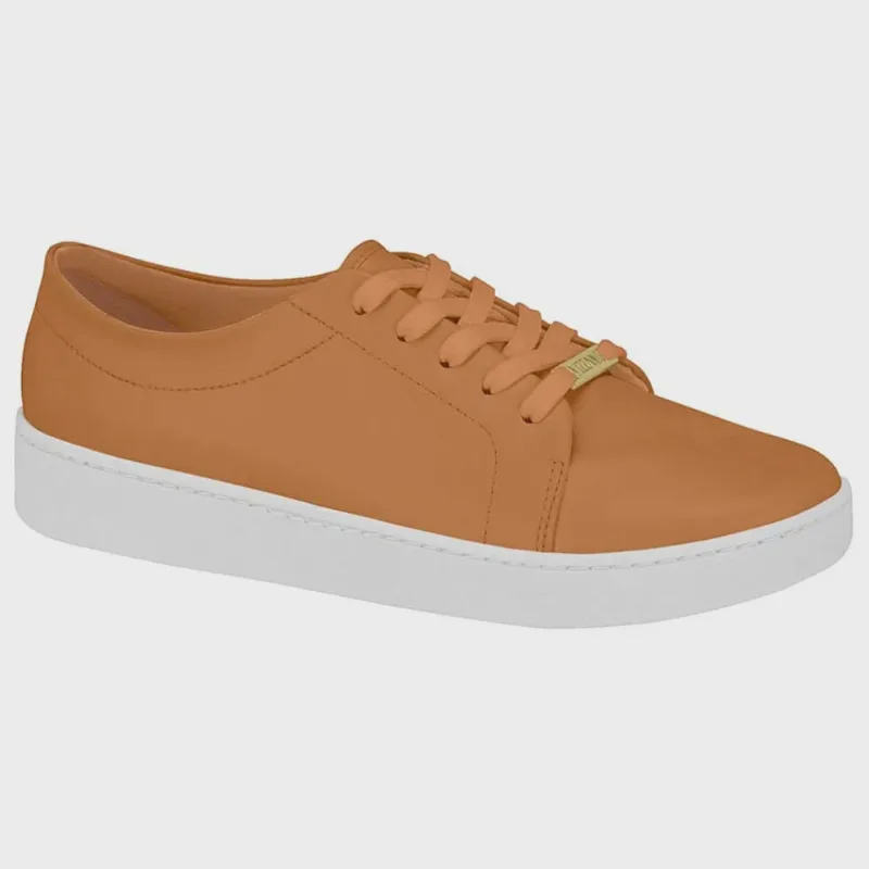 Tênis Feminino Casual Pelica Camel Branco Vizzano 1214.205