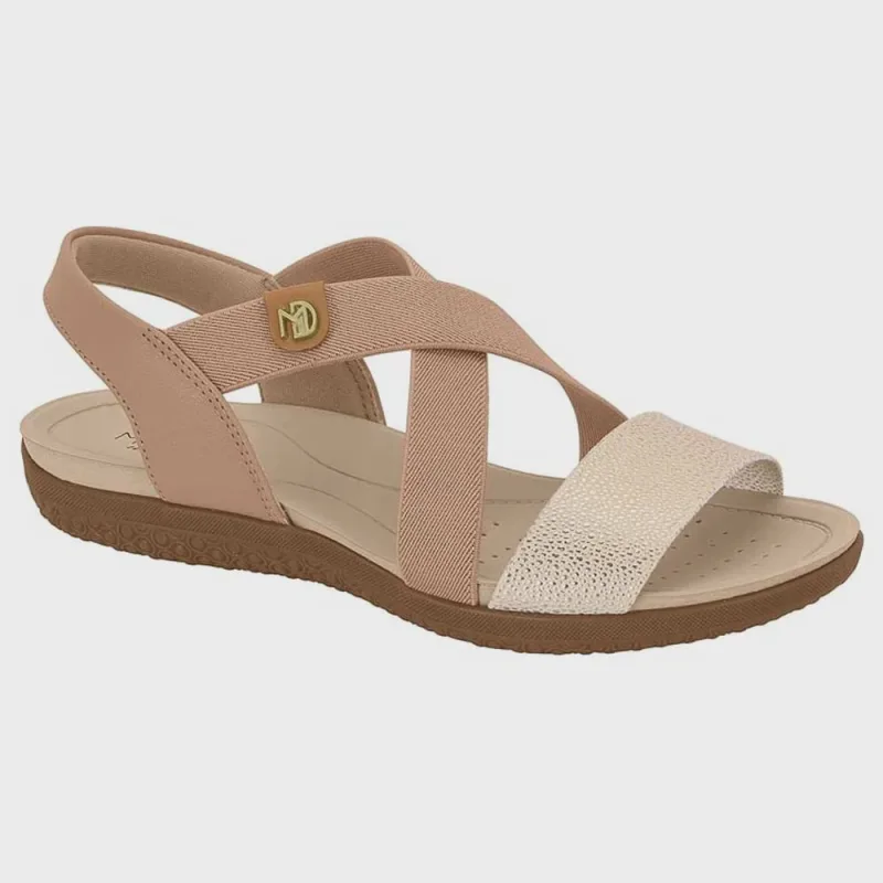 Sandália Feminina Papete Nude Ouro Rosado Modare 7125.249 - Modare - Calçados