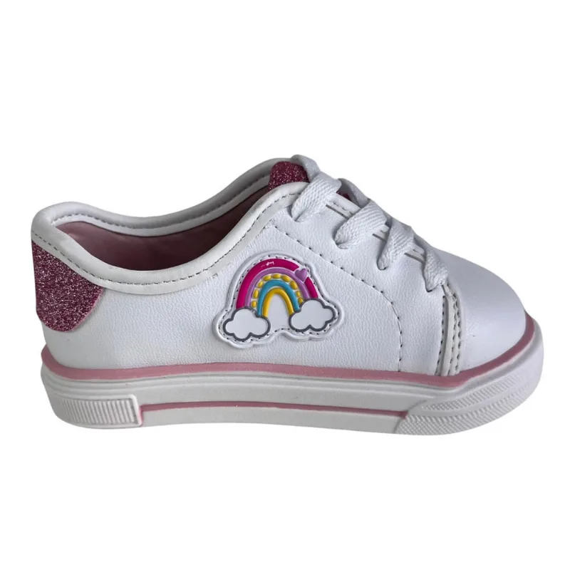 Tenis Molekinha Baby Casual em Napa com Brilho Confortavel
