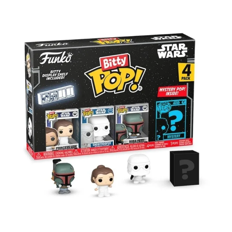 Bitty Pop Star Wars Episódio V Leia, Snowtrooper E Boba Fett