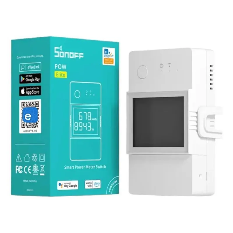 Sonoff Pow R3 Elite Visor Lcd Medidor Energia 20a Automação