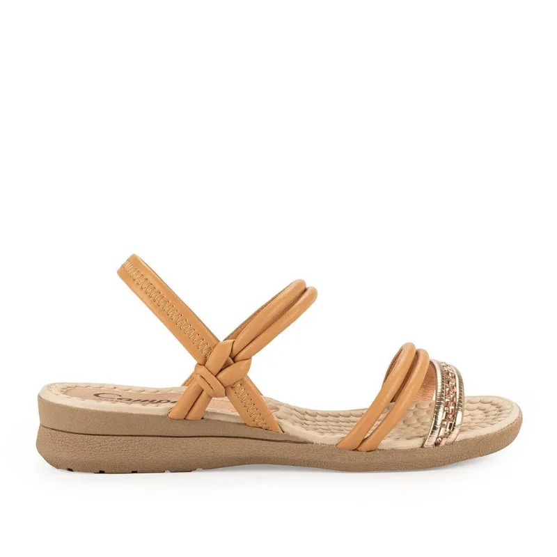 Sandalia Campesi Anabela Ref Cp393-1 Caramelo 034