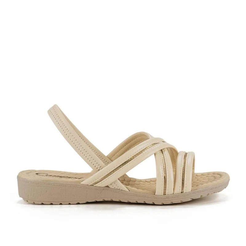 Sandalia Campesi Anabela Ref Cp502-1 Bege 035