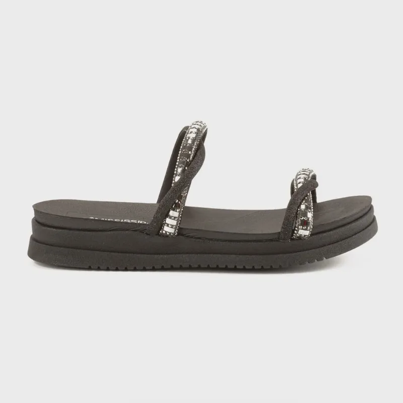 Tamanco Papete Mississipi Slide Flatform Com Brilhos Mb301 Pto