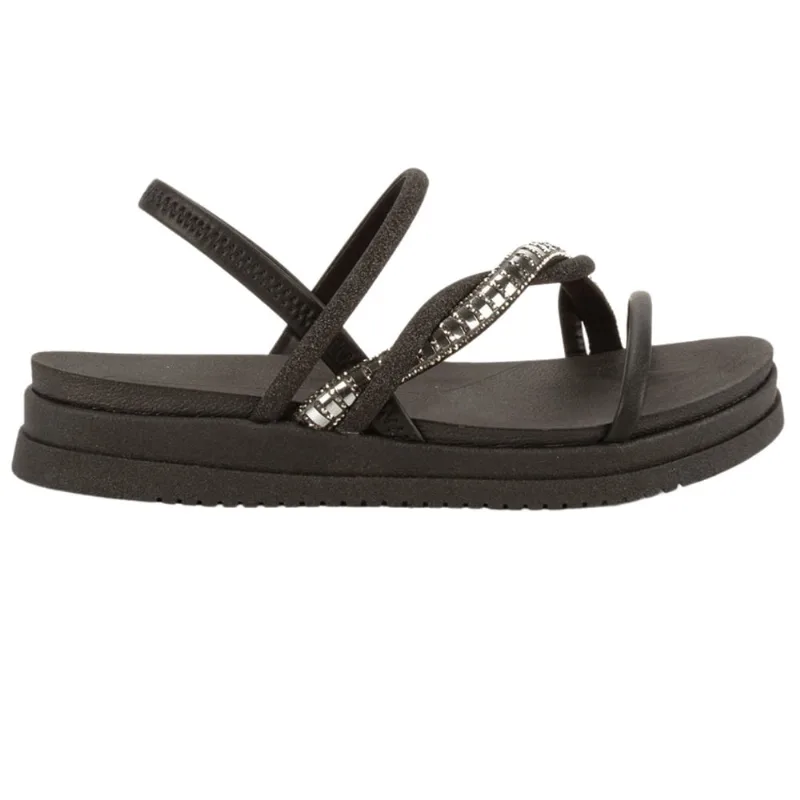 Sandalia Papete Feminina Mississipi Flatform Tira com Brilho