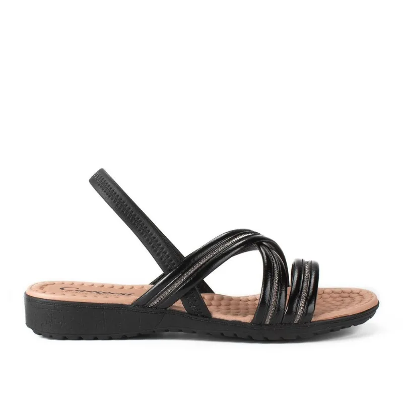 Sandalia Campesi Anabela Ref Cp502-4 Preto 035