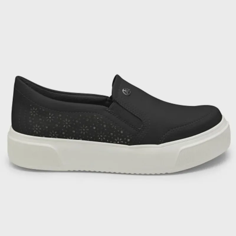 Tênis Casual Feminino Slip On Preto Kolosh C3553-0001