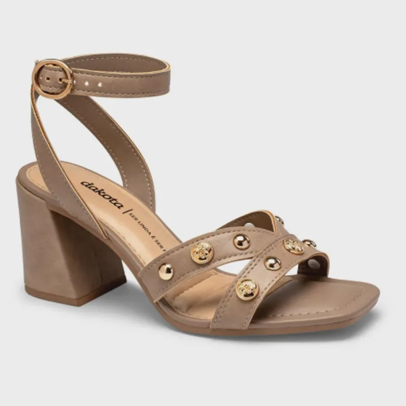 Sandália Feminina Salto Bloco Vertuo Titanium Dakota Y8282-0002