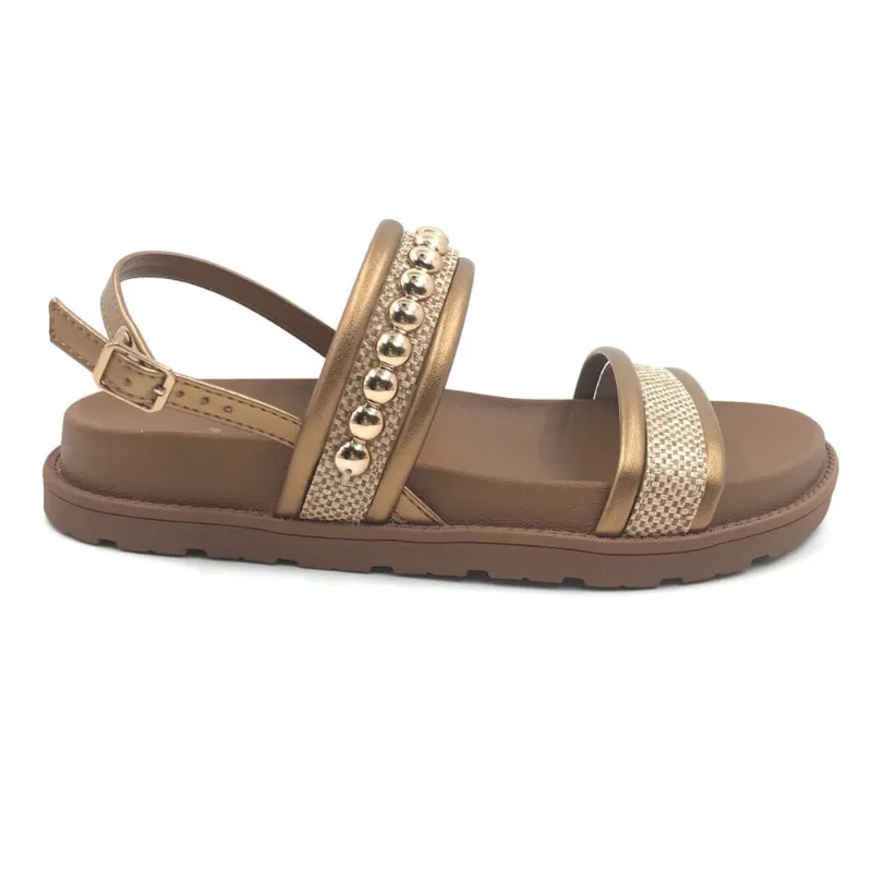Sandália Dakota Papete com Enfeite Bronze 7822