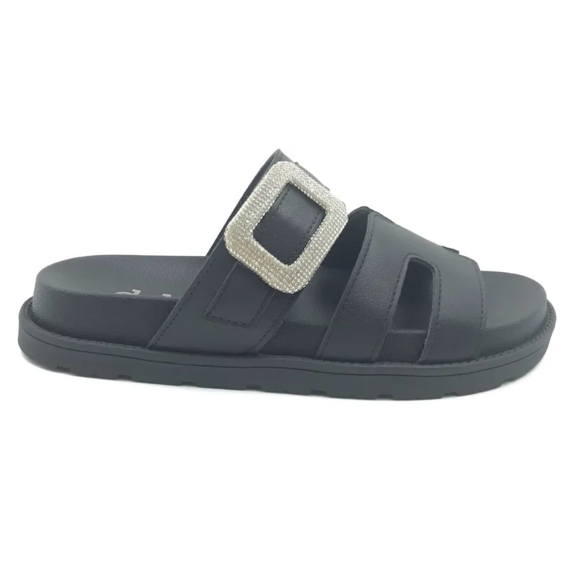 Tamanco Dakota Papete com Strass Preto 7823